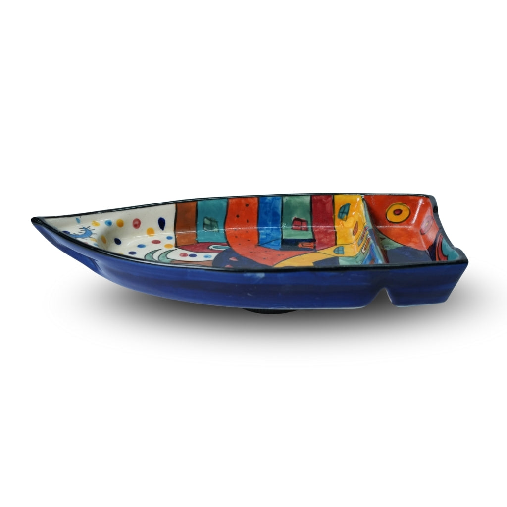 Turkish Ceramic Boat Platter Set of 2