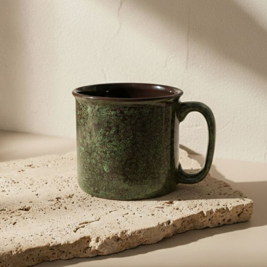 Black Edge Green Speckled Jumbo Mug Set of 2