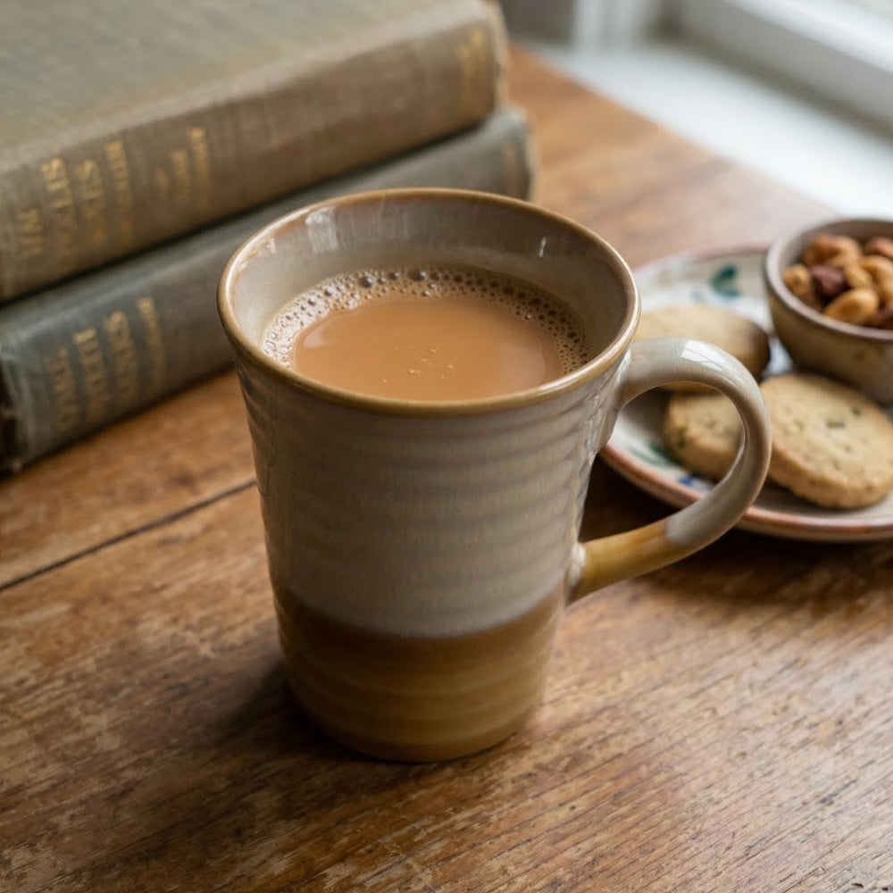 Golden Edge Sahara Dunes Ceramic Mug Set of 6
