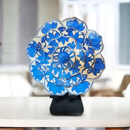 Rosalina White Blue Floral Edge Plate