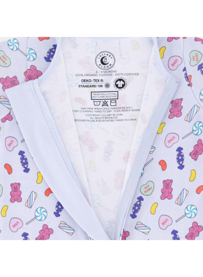 Baby Boys and Girls Candy 100% Organic Cotton Loose Fit Convertible Footies Sleepsuit
