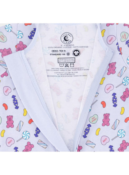 Baby Boys and Girls Candy 100% Organic Cotton Loose Fit Convertible Footies Sleepsuit
