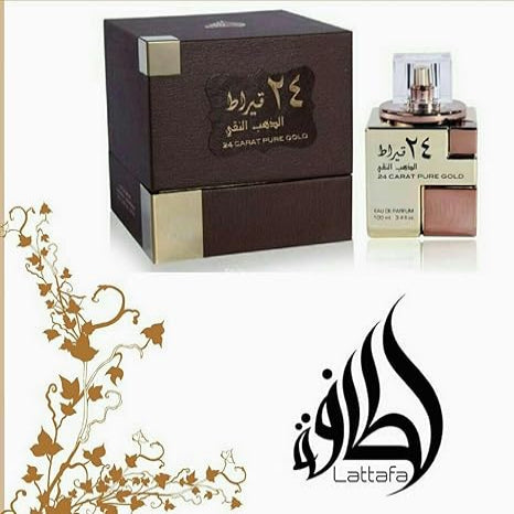 Lattafa 24 Carat Pure Gold Eau De Parfum For Unisex, 100ml