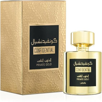 Lattafa Confidential Private Gold For Unisex Eau De Parfum - 100ML