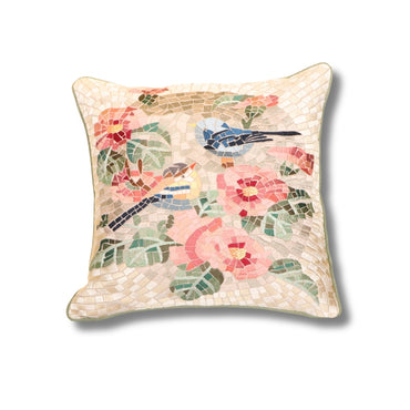 Cotton Chambray Multicolor Mosaic Paradise Cushion Cover 45x45 cm