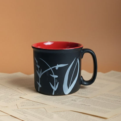 Crimson Edge Black Jumbo Mug Set of 2