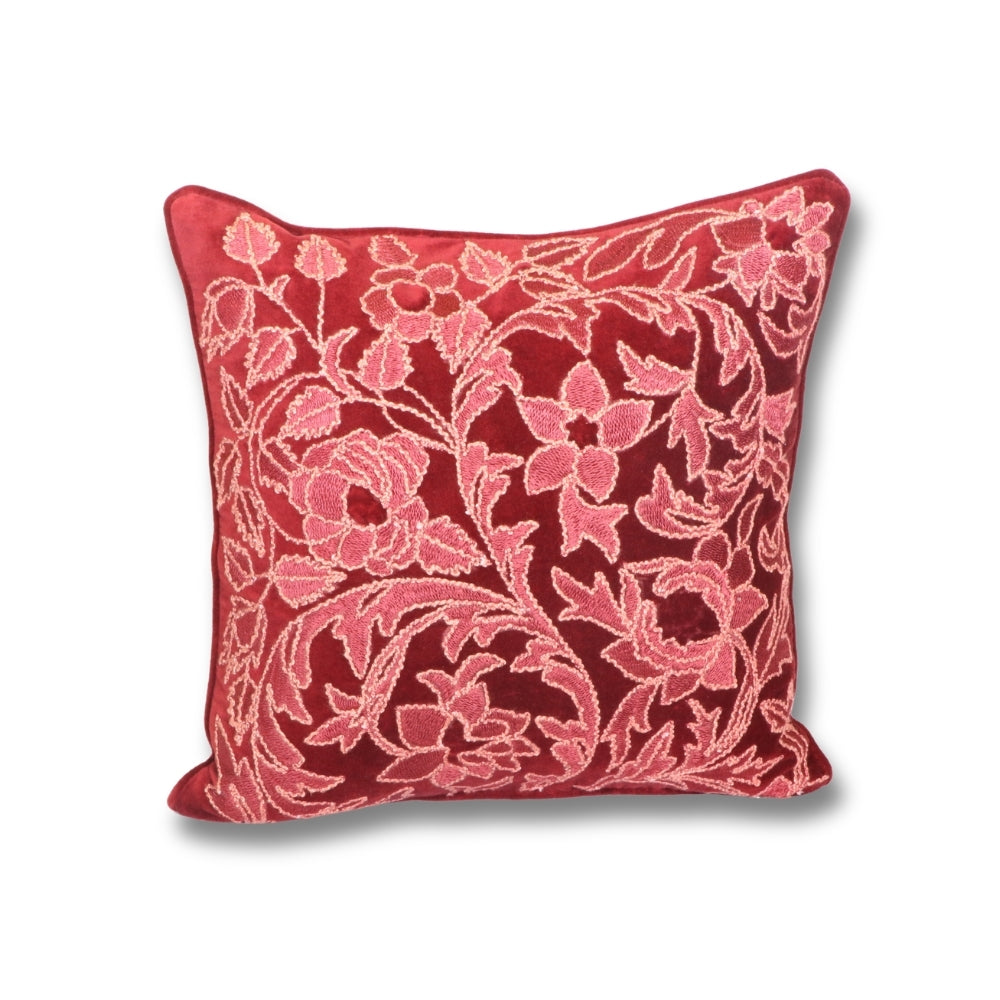 Cotton Velvet Crimson Red Royale Cushion Cover 45x45 cm