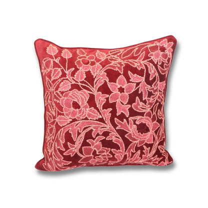 Cotton Velvet Crimson Red Royale Cushion Cover 45x45 cm