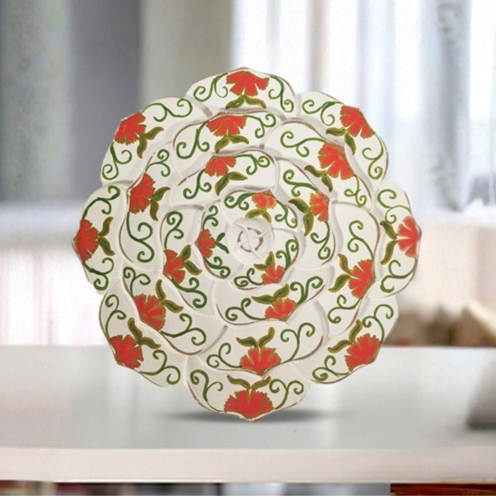 Rosalina White Red Floral Edge Plate