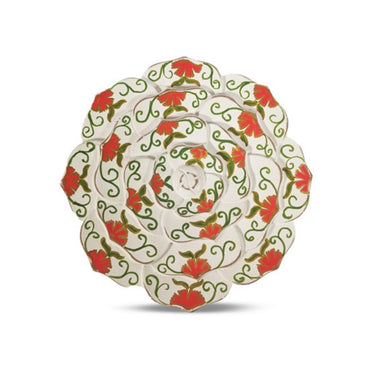 Rosalina White Red Floral Edge Plate