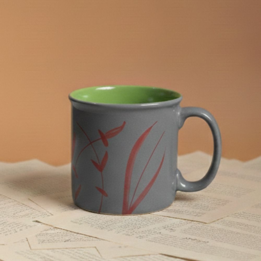 Green Edge Grey Jumbo Mug Set of 2