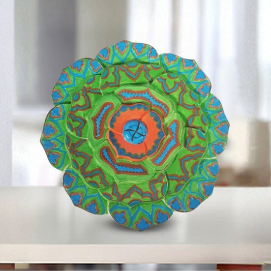 Rosalina Green Floral Edge Plate