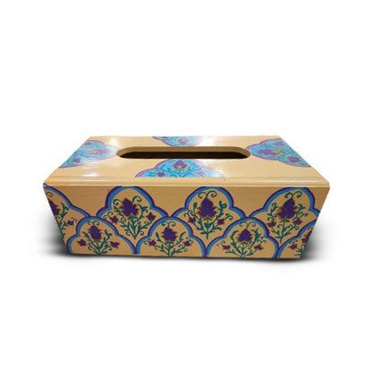 Multicolor Floral Wooden Tissue Box