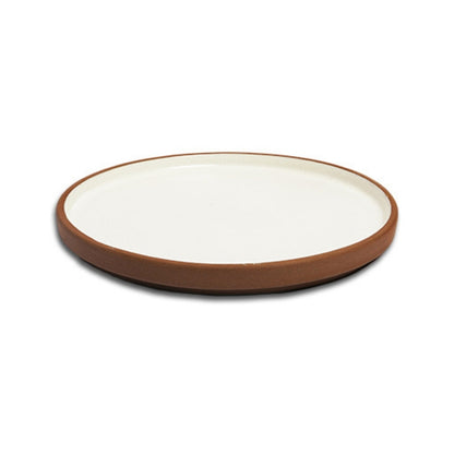 12 Pieces Brown Edged Cream Dinner Plate Set