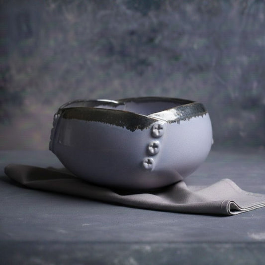 Lavender Square Button Bowl Set of 2