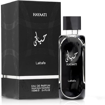 Lattafa Hayaati Black Long Lasting Unisex Liquid Eau De Parfum Spray, 100ml