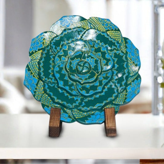 Rosalina Dark Green Floral Edge Plate