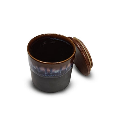 Royal Black Blue Shaded Circular Canister Set of 2