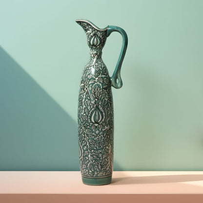 Turquoise Floral Pitcher