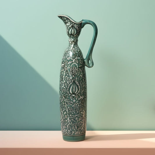 Turquoise Floral Pitcher