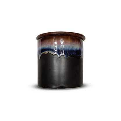 Royal Black Blue Shaded Circular Canister Set of 2