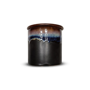 Royal Black Blue Shaded Circular Canister