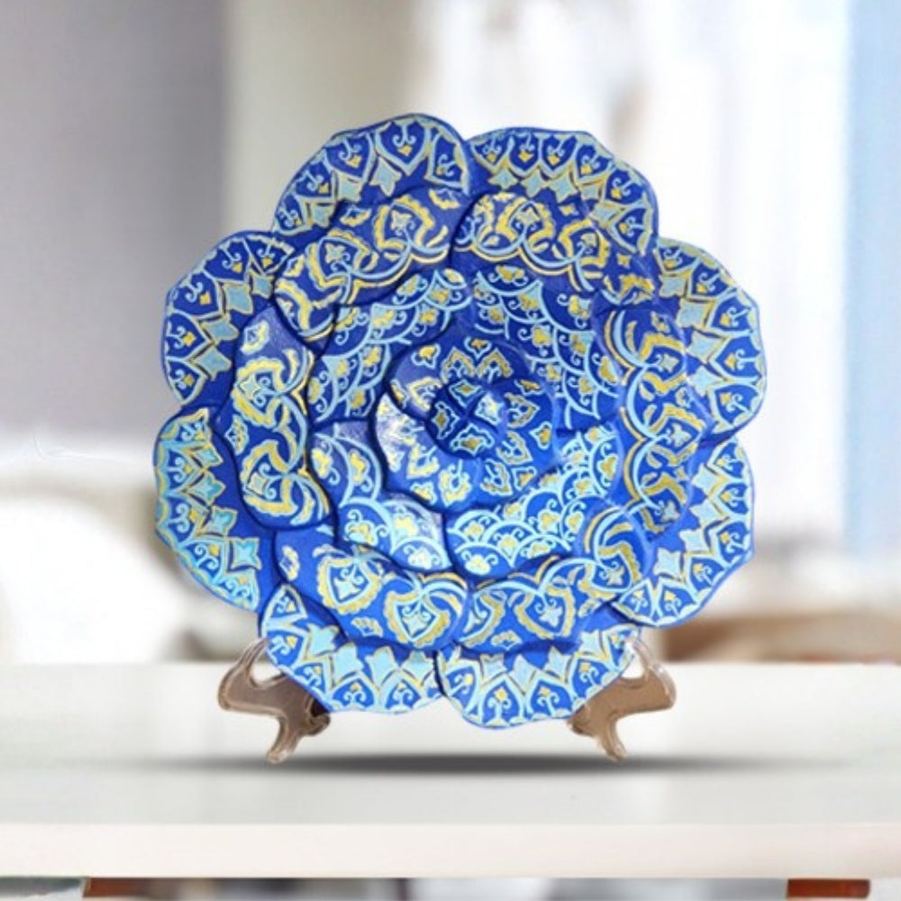 Rosalina Sky Blue Floral Edge Plate
