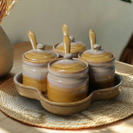 Yellow Spice Jar Set of 4