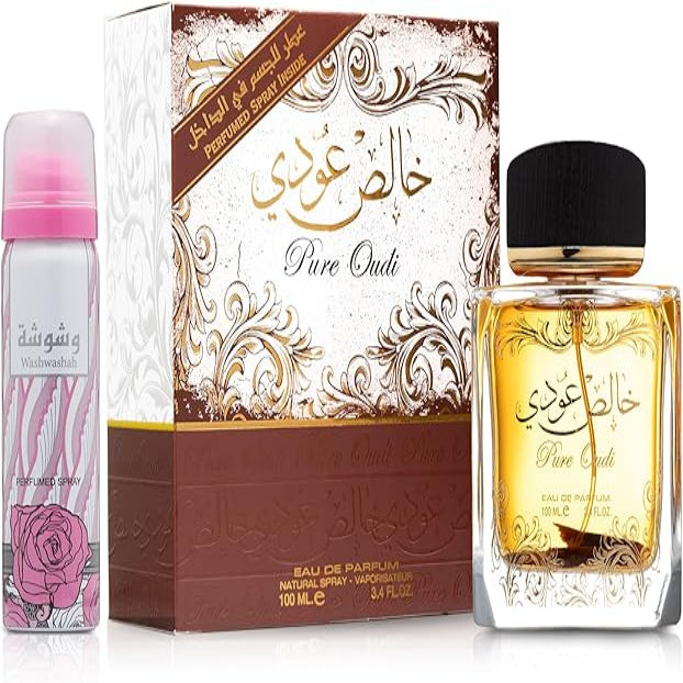Lattafa Pure Oudi Eau De Parfum For Unisex,100 ml with Deodorant 50 ml