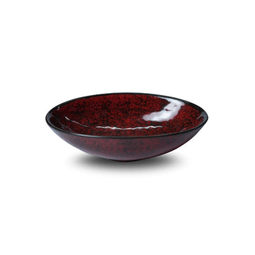 Ruby Red Oval Snack Bowl Set of 2