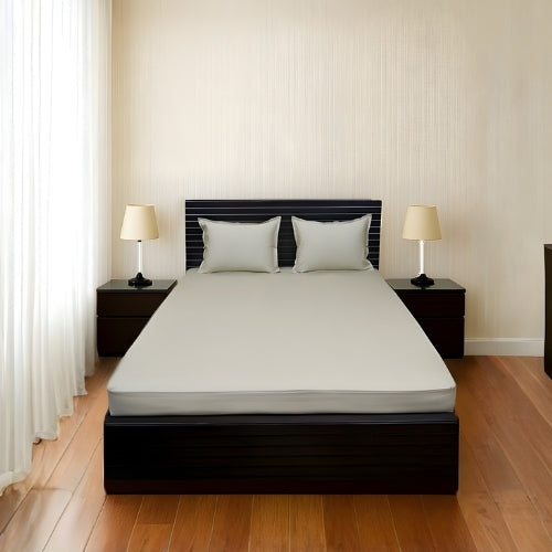 Royal Charm-Single Size Beige Cotton Bedsheet Set