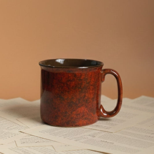 Black Edge Red Speckled Ceramic Jumbo Mug Set of 2