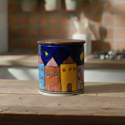 Blue Houses Jar Set of 2