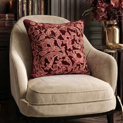 crimson cotton velvet cushion cover 45x45 cm decorative cushion