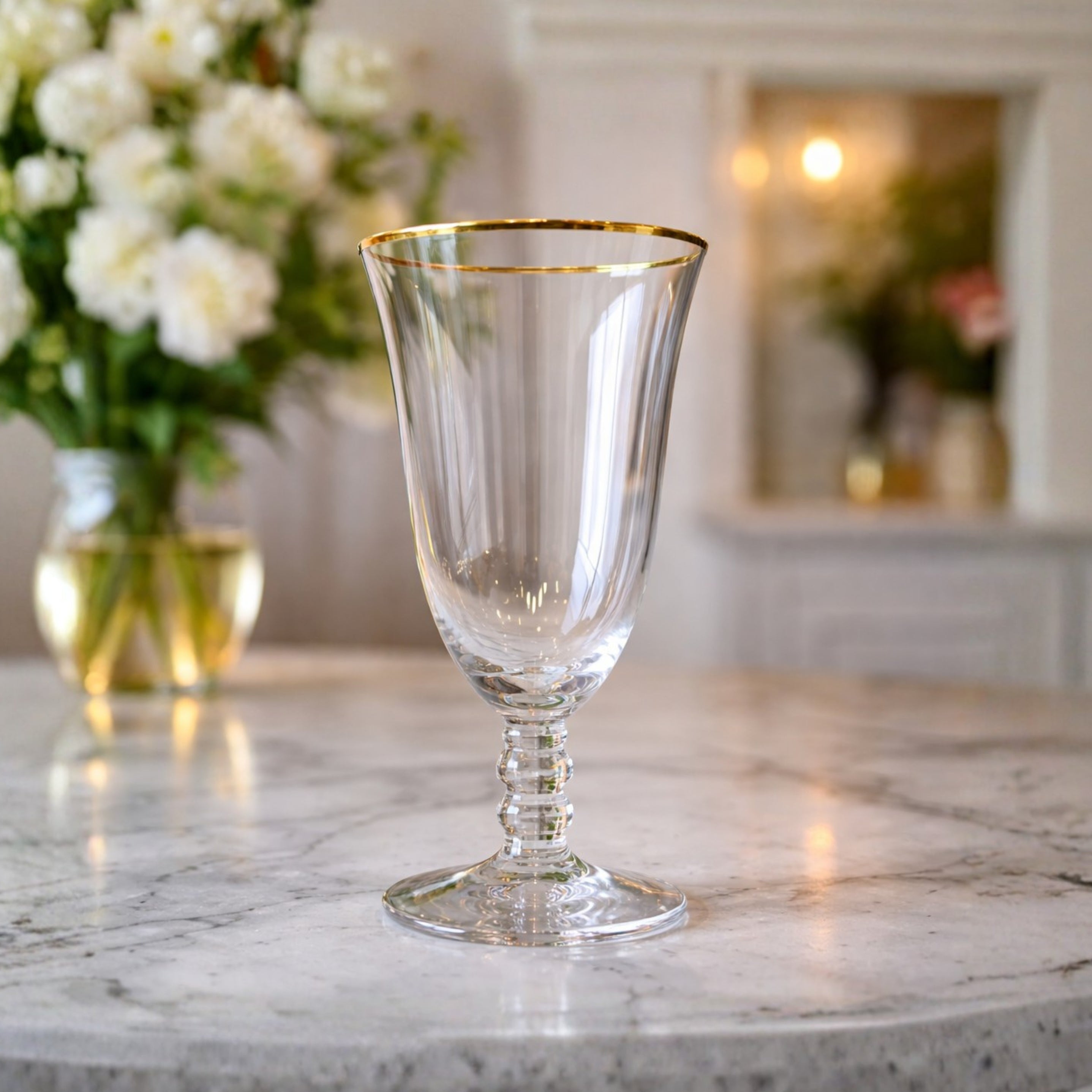  gold rim glass goblet set of 4 elegant drinkware for serving beverages