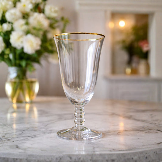  gold rim glass goblet set of 4 elegant drinkware for serving beverages
