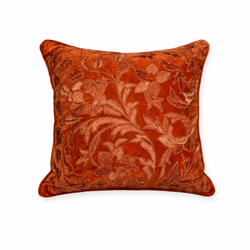 Cotton Velvet Crimson Red Royale Cushion Cover 45x45 cm