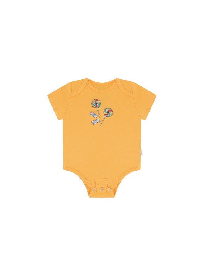 Baby Boys and Girls Candy 100% Organic Cotton Loose Fit Peek-a-Boo Flap Bodysuit