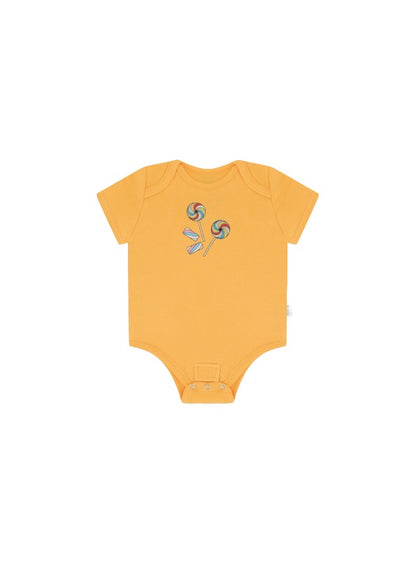 Baby Boys and Girls Candy 100% Organic Cotton Loose Fit Peek-a-Boo Flap Bodysuit