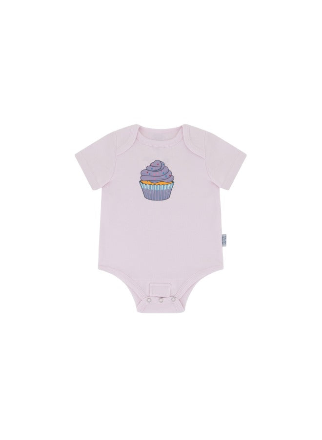 Baby Boys and Girls Cupcake 100% Organic Cotton Loose Fit Peek-a-Boo Flap Bodysuit
