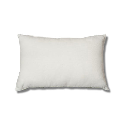 Adamas - Rectangular Embroidered Cushion in Soft Green and White