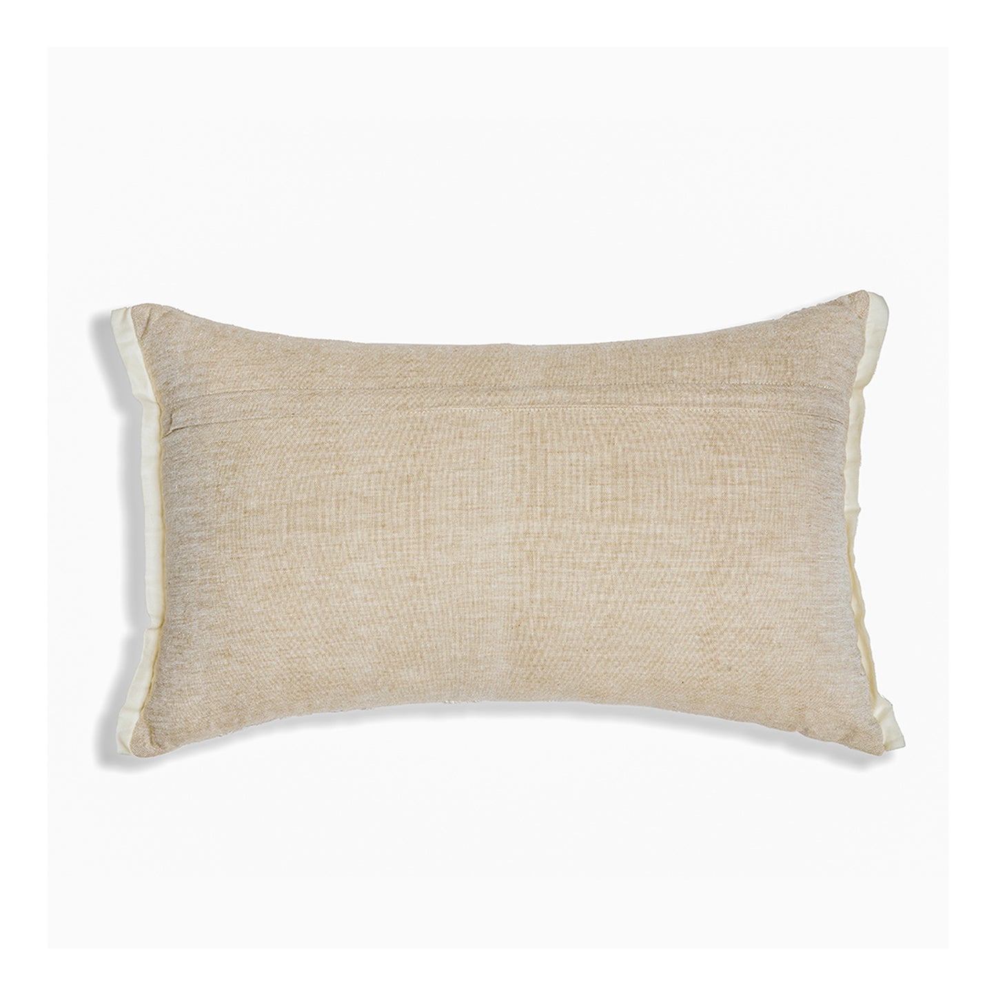 Blanc Stalks - Rectangular Beige Cushion with Graceful Vine-Inspired Embroidery