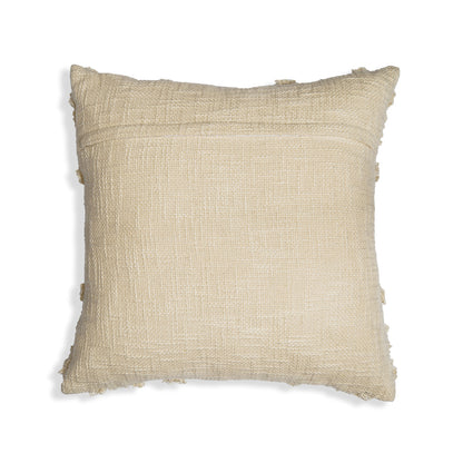 Fuzzy Maze - Earthy Square Textured Cushion with Handcrafted Loop Embroidery
