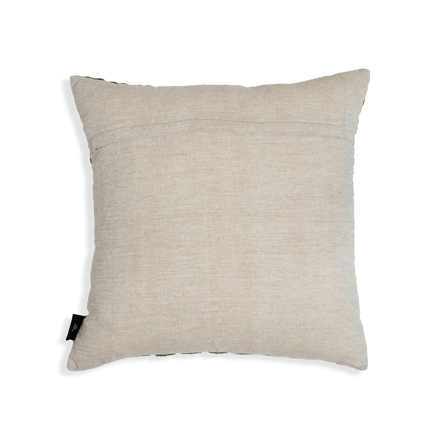 Hexa Green – Hexagonal Embroidered Cotton Cushion in Deep Emerald