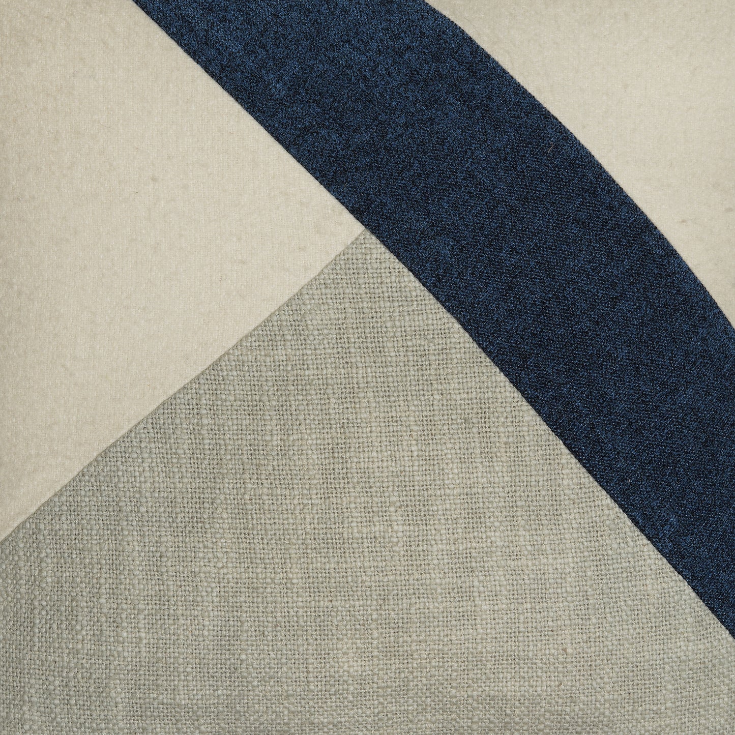 Indigo Sash – Dark Blue Stripe Patchwork Cotton Cushion