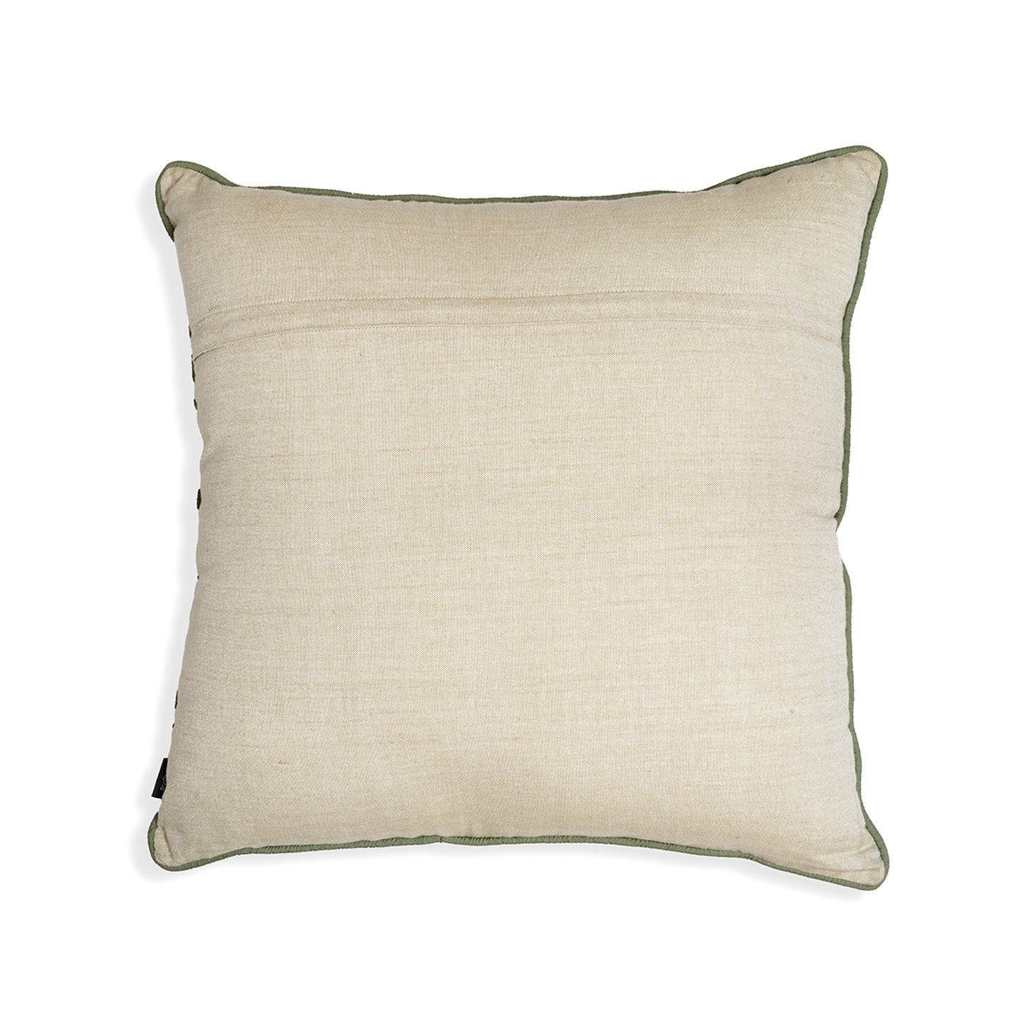 Lily Squares – Cream and Pastel Green Cotton Mosaic Embroidered Cushion