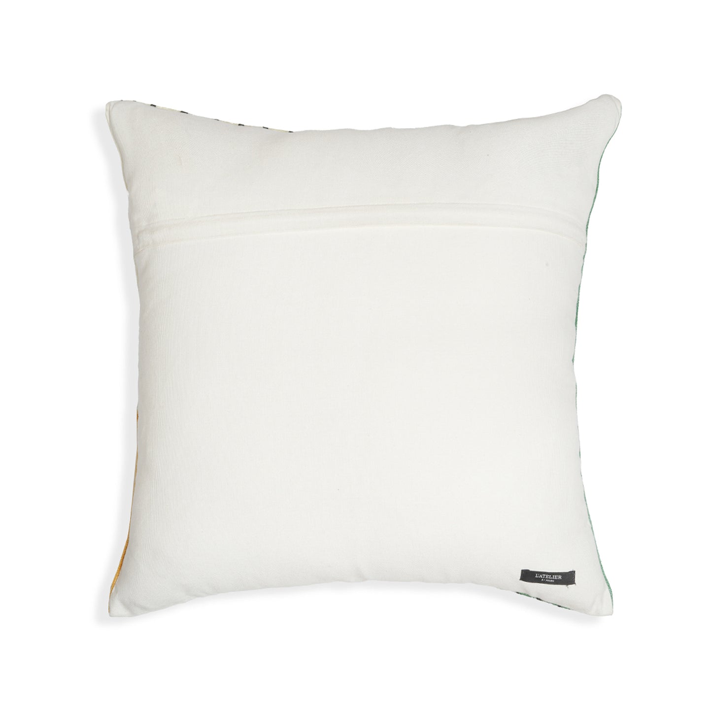 Patch Quartet - Striking Colour Block Cushion with Embroidered Stripes