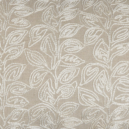 Blanc Stalks - Rectangular Beige Cushion with Graceful Vine-Inspired Embroidery