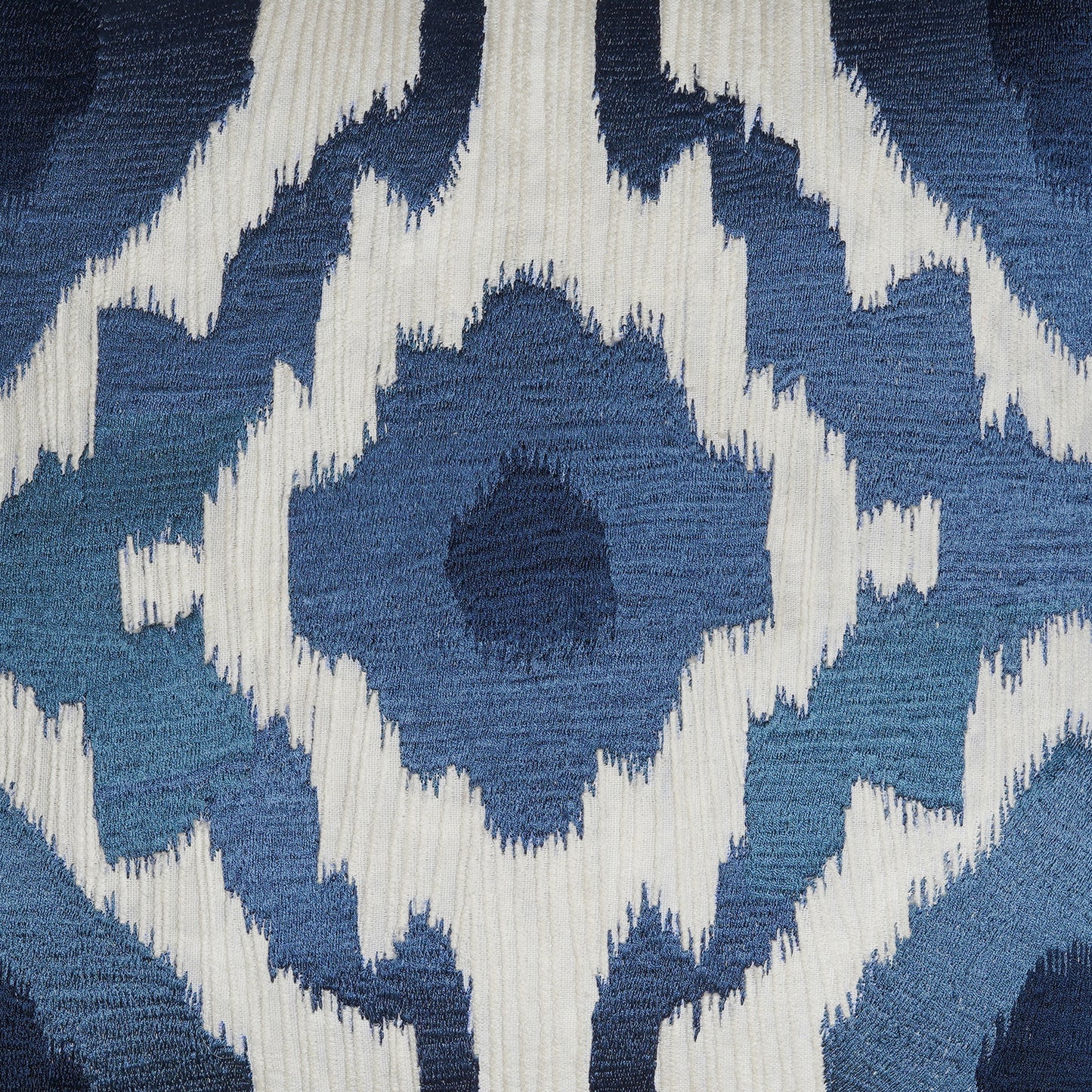 Rorschach Blue – Blue and White Embroidered Square Cotton Cushion