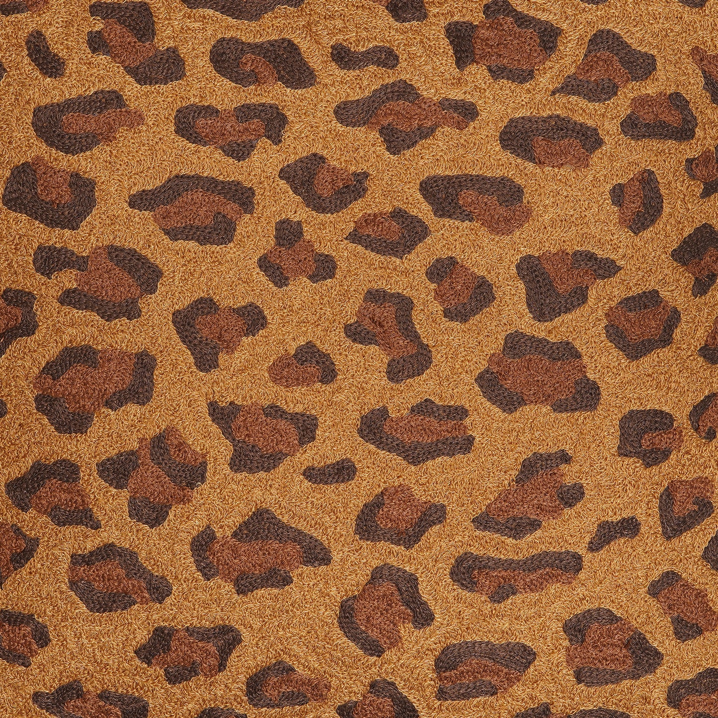 Royal Print - Chic Square Leopard Print Cotton Embroidered Cushion